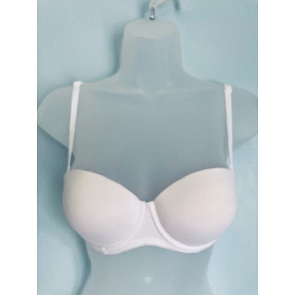 PINK Victoria's Secret Strapless Bra 32C White Push Up - Picture 1 of 11